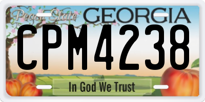 GA license plate CPM4238