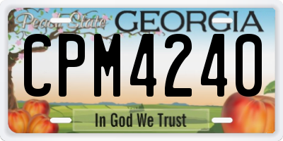 GA license plate CPM4240
