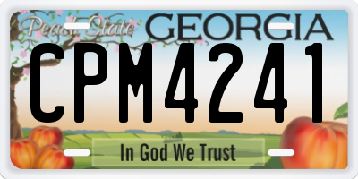 GA license plate CPM4241