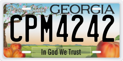 GA license plate CPM4242