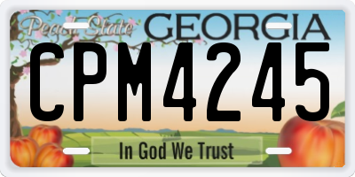 GA license plate CPM4245