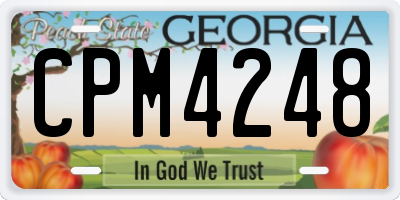 GA license plate CPM4248