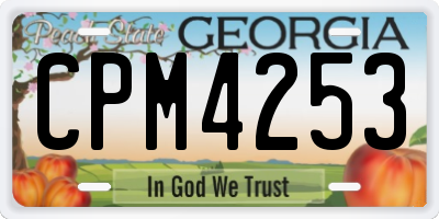 GA license plate CPM4253