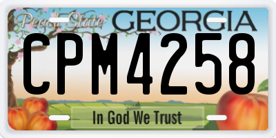 GA license plate CPM4258