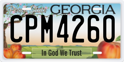 GA license plate CPM4260