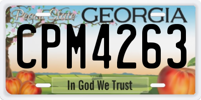 GA license plate CPM4263