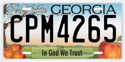 GA license plate CPM4265