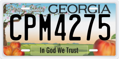 GA license plate CPM4275