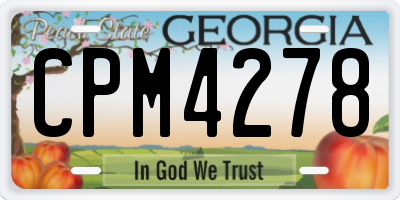 GA license plate CPM4278