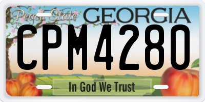 GA license plate CPM4280