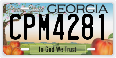 GA license plate CPM4281