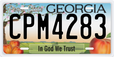 GA license plate CPM4283