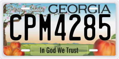 GA license plate CPM4285