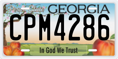 GA license plate CPM4286