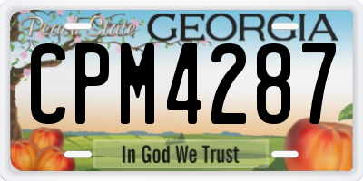 GA license plate CPM4287