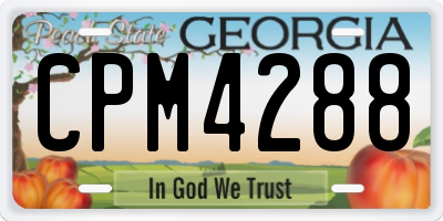 GA license plate CPM4288