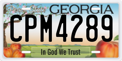 GA license plate CPM4289