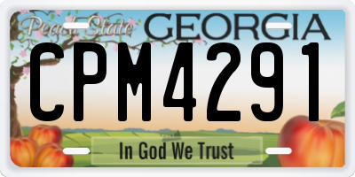 GA license plate CPM4291