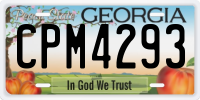 GA license plate CPM4293