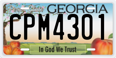 GA license plate CPM4301