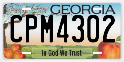 GA license plate CPM4302