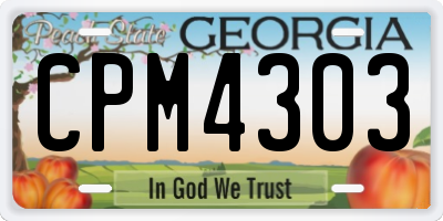 GA license plate CPM4303