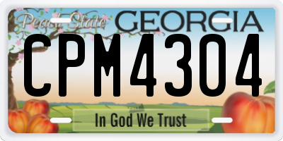 GA license plate CPM4304