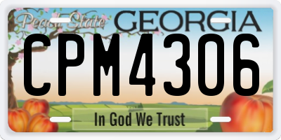 GA license plate CPM4306