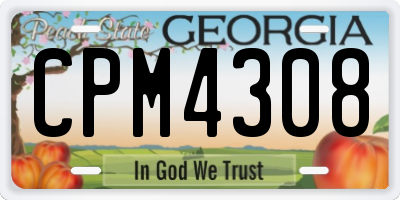 GA license plate CPM4308