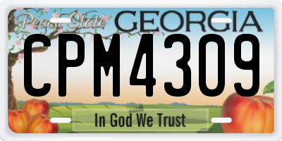 GA license plate CPM4309