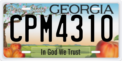 GA license plate CPM4310