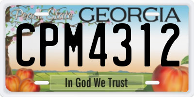 GA license plate CPM4312
