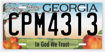 GA license plate CPM4313
