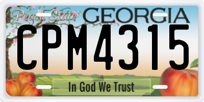 GA license plate CPM4315