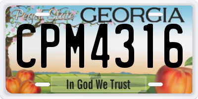 GA license plate CPM4316