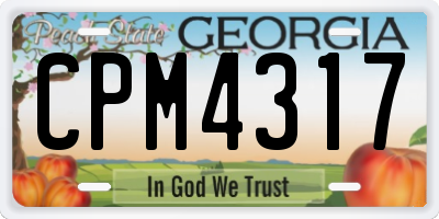 GA license plate CPM4317