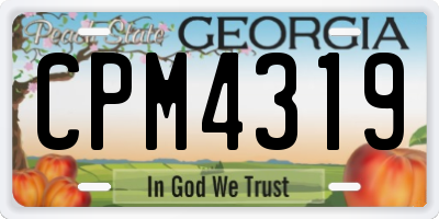 GA license plate CPM4319