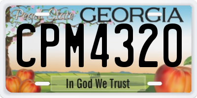 GA license plate CPM4320