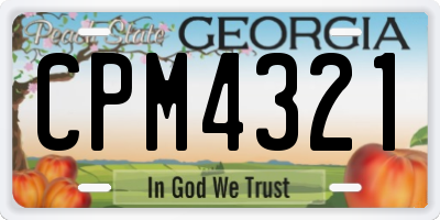 GA license plate CPM4321