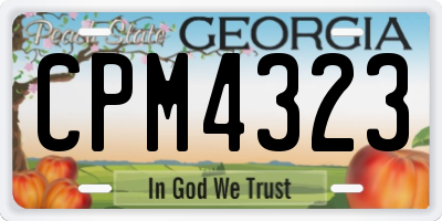 GA license plate CPM4323
