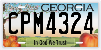 GA license plate CPM4324