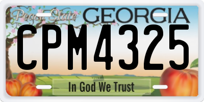 GA license plate CPM4325