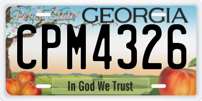 GA license plate CPM4326