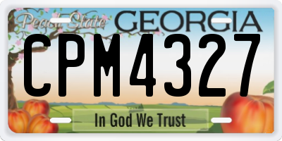 GA license plate CPM4327