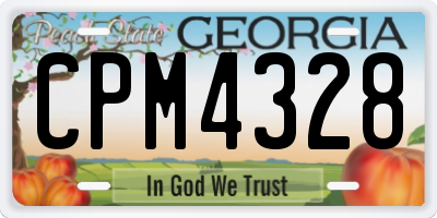 GA license plate CPM4328
