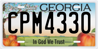 GA license plate CPM4330