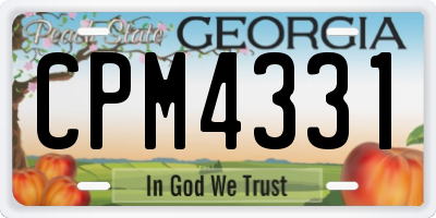 GA license plate CPM4331