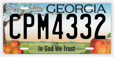 GA license plate CPM4332