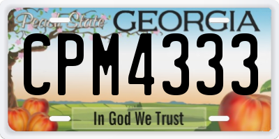 GA license plate CPM4333