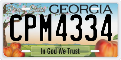 GA license plate CPM4334